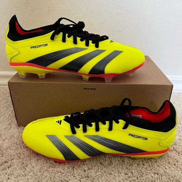 Adidas Soccer Cleats Predator Elite FG Yellow Pink - Picture 3 of 12